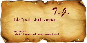 Tápai Julianna névjegykártya